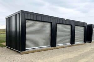 a row of storage units